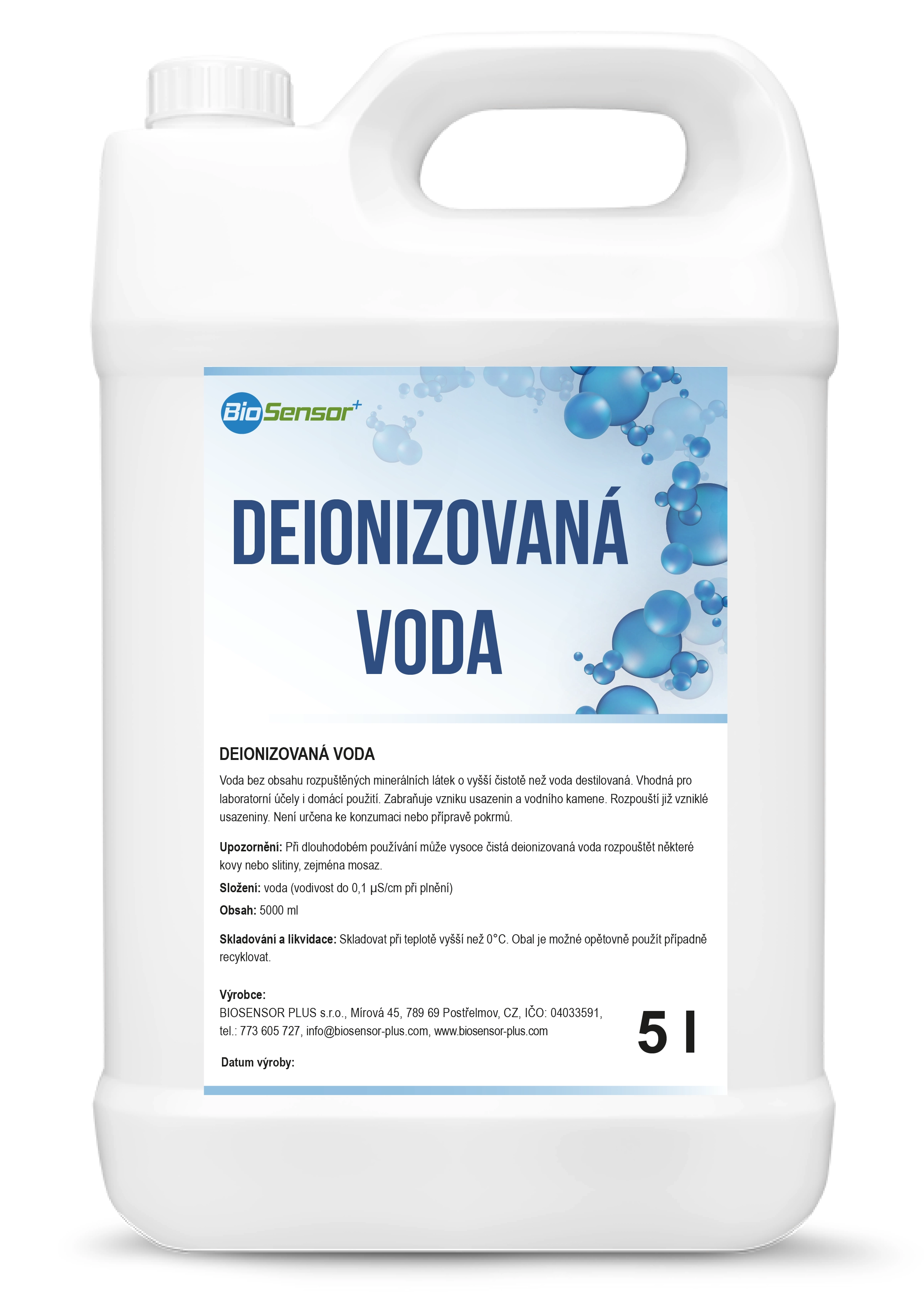 Deionizovaná / demineralizovaná voda